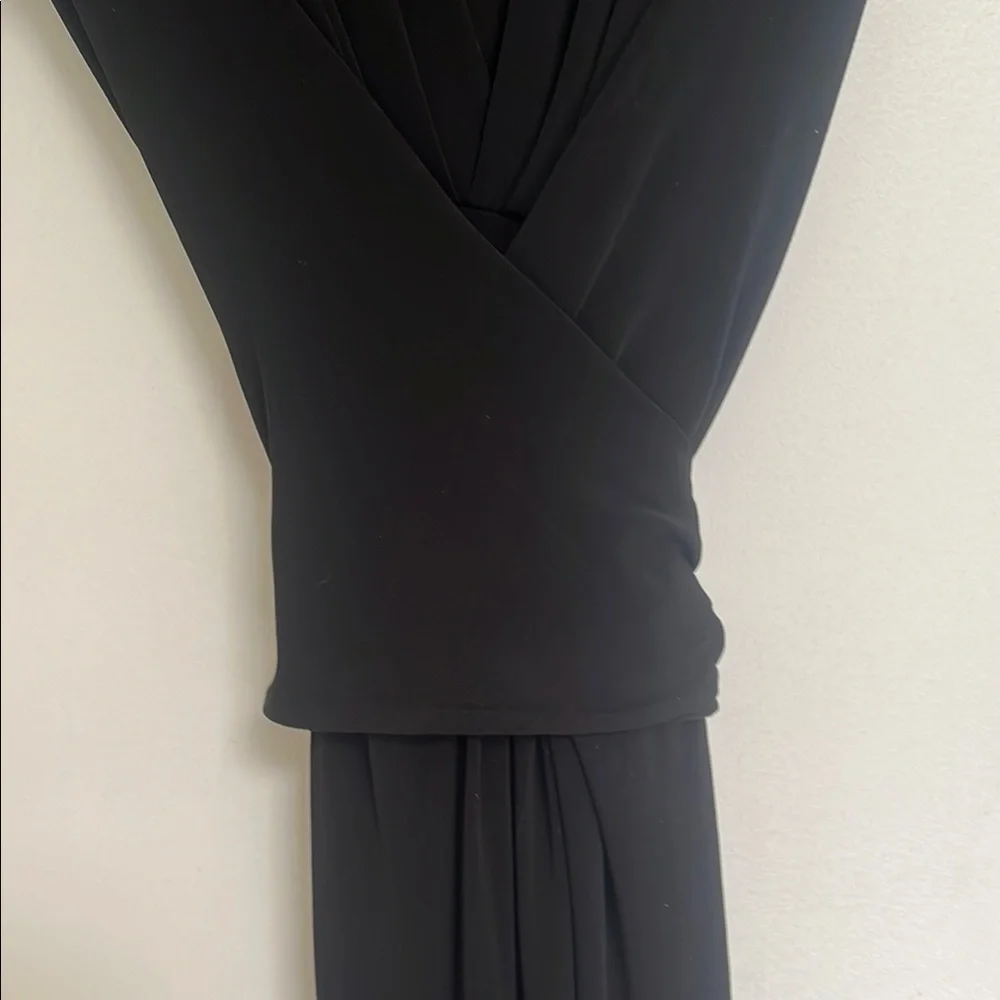 Michael Kors Black A-line V-neck High-Low Tie Waist Maxi Dress 8